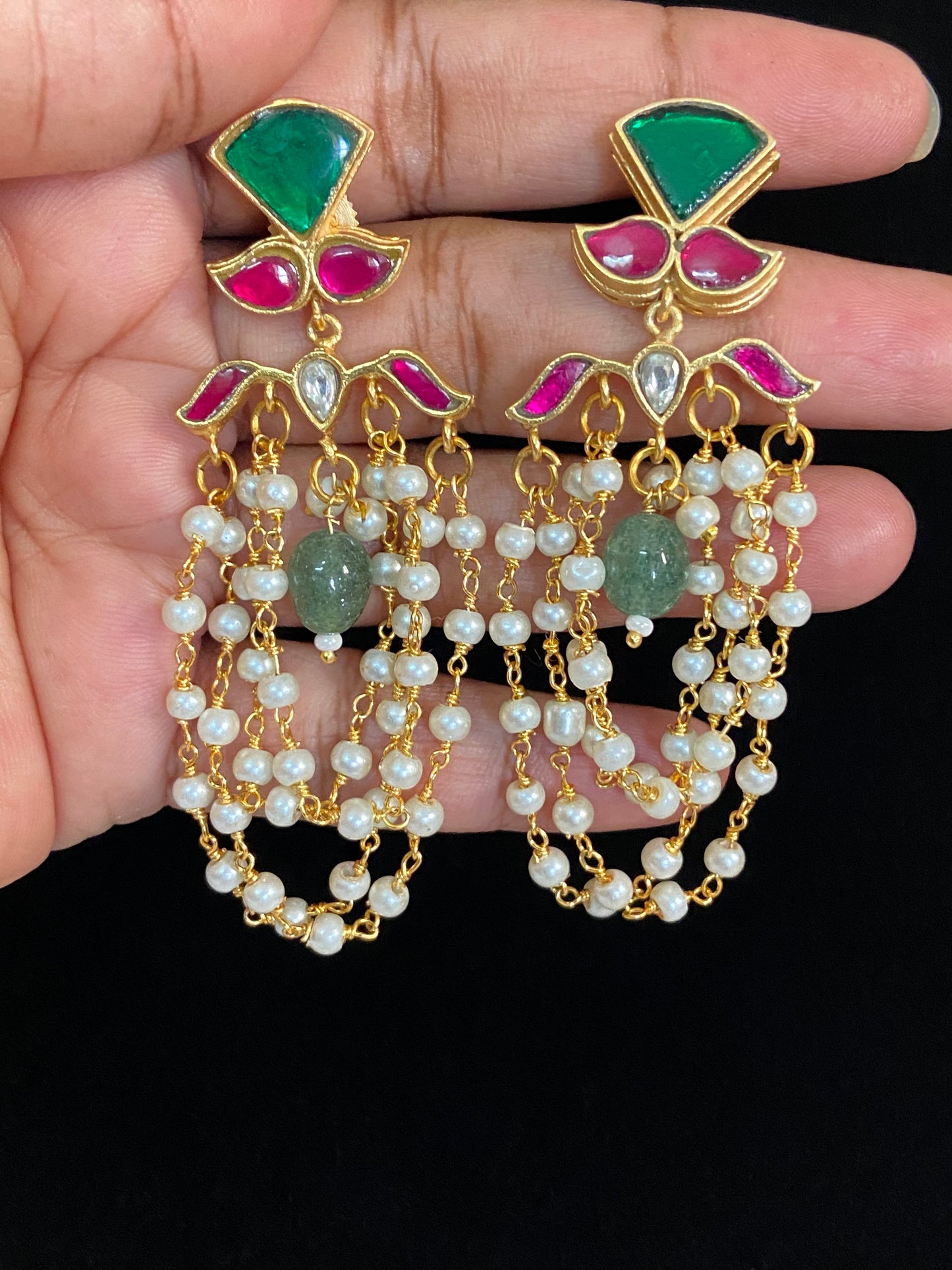 Jadau Kundan Earrings | Light weight earrings