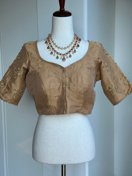 Tissue Embroidery Blouse | Readymade embroidery blouses in USA