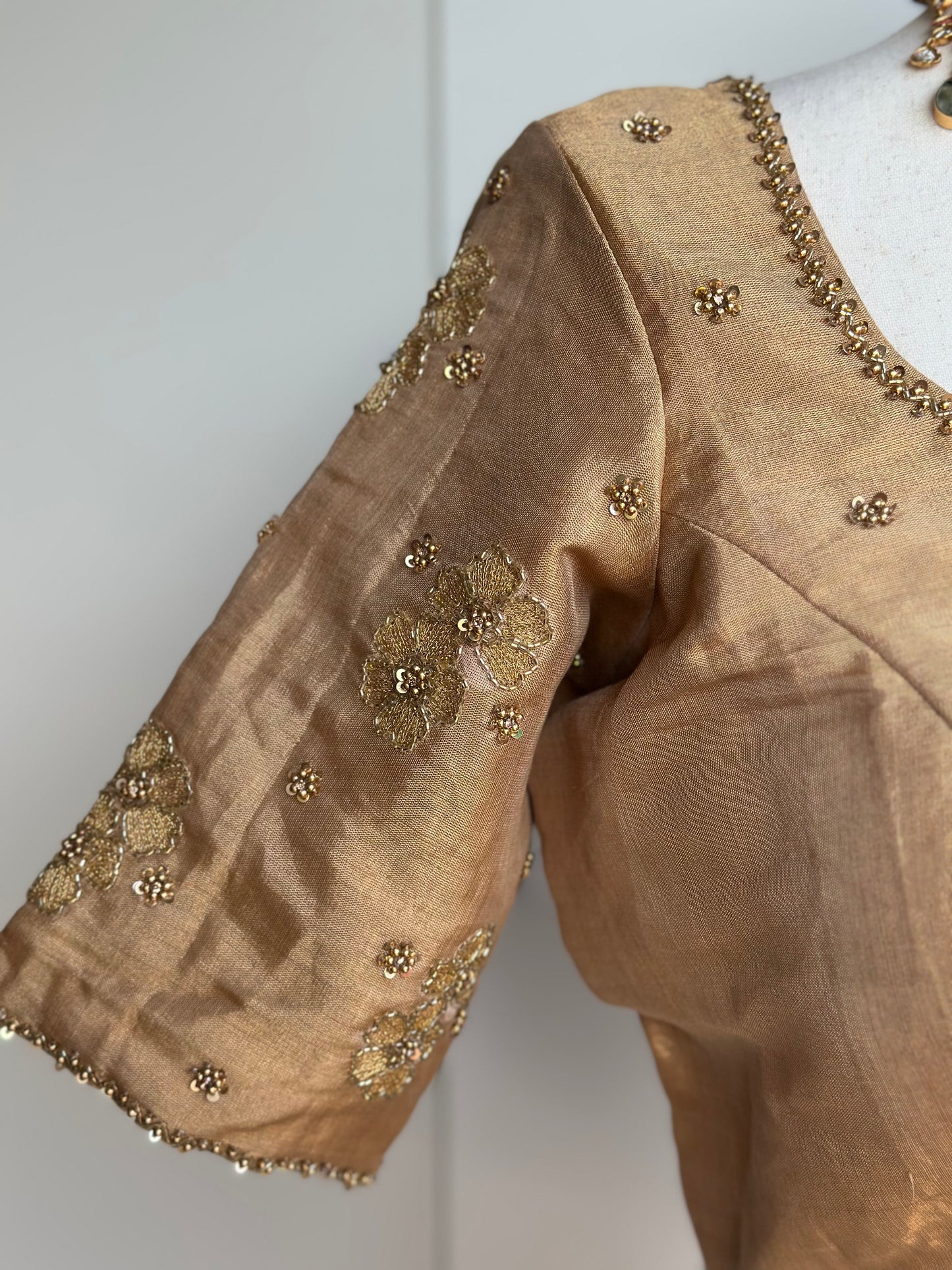 Tissue Embroidery Blouse | Readymade embroidery blouses in USA