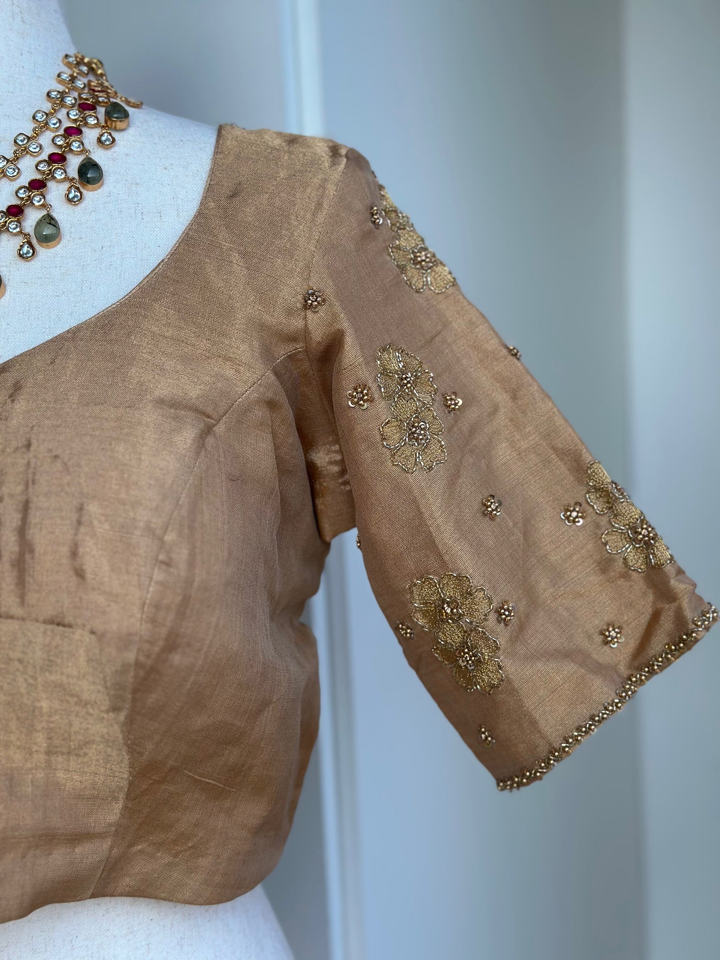 Tissue Embroidery Blouse | Readymade embroidery blouses in USA