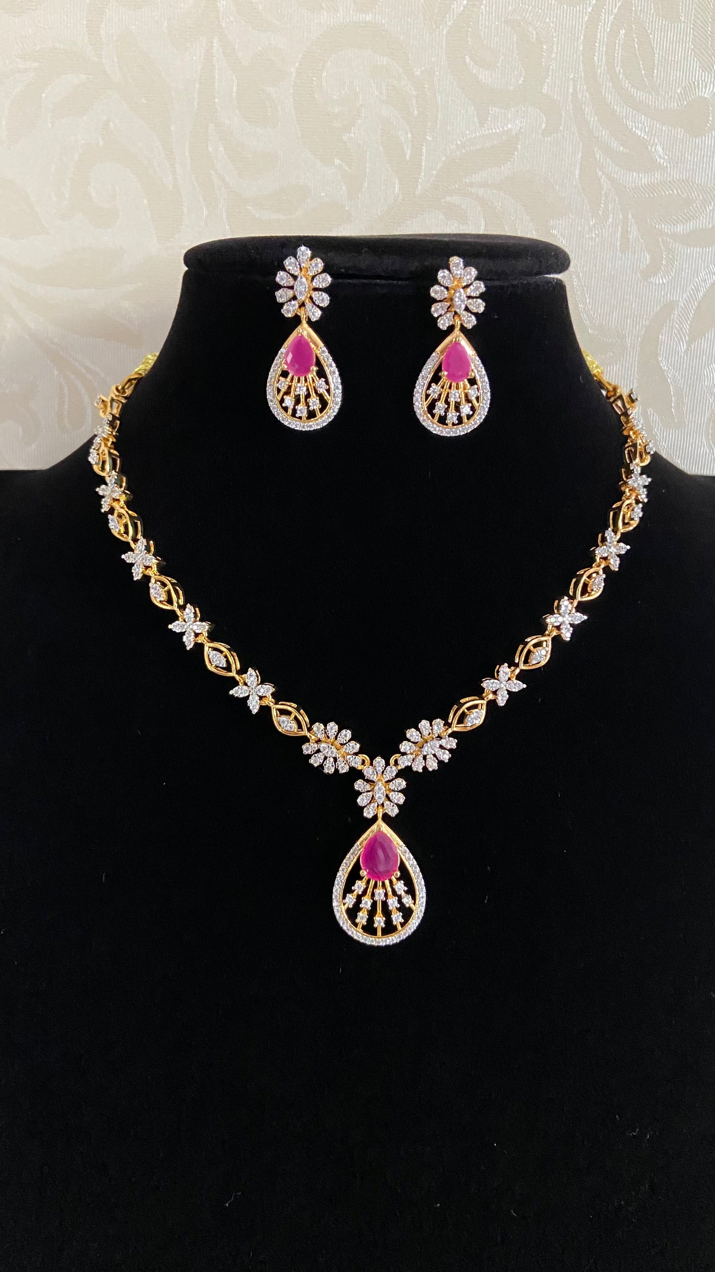 AD Ruby Necklace Set | Latest Indian Jewelry In USA