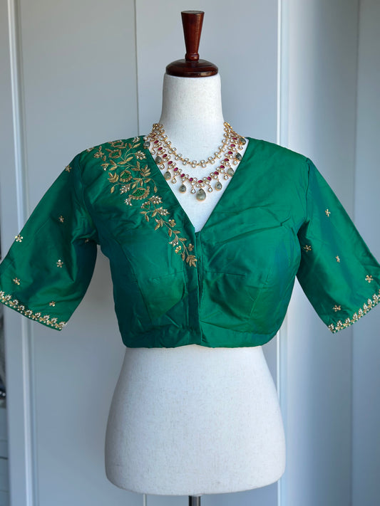 Pure Silk Embroidery Blouse |  Readymade Blouses in USA