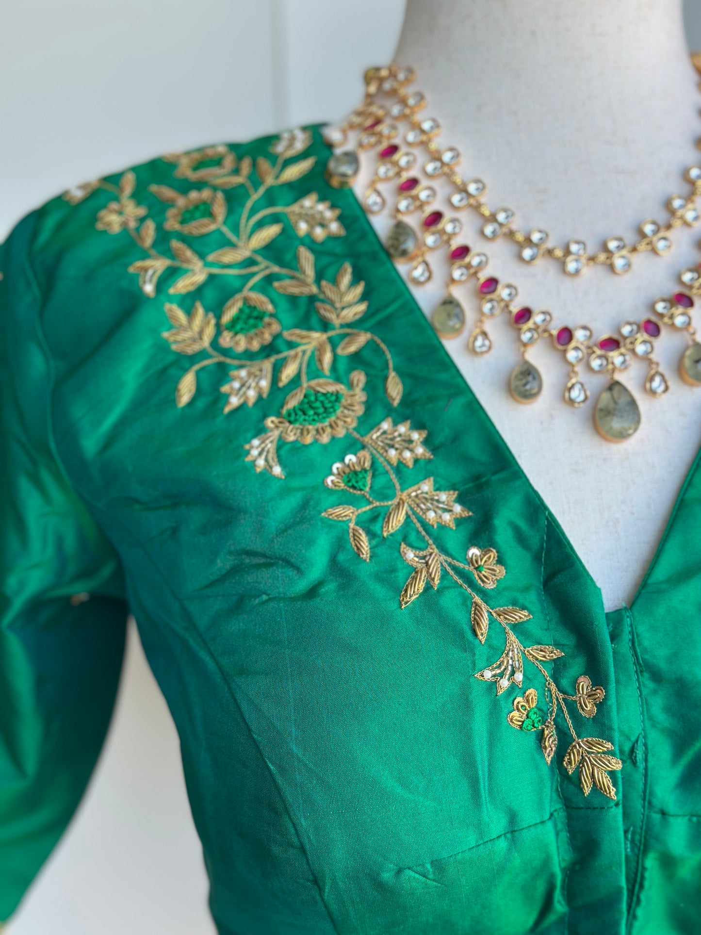 Pure Silk Embroidery Blouse |  Readymade Blouses in USA