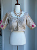 Raw Silk Embroidery Blouse | Readymade Blouses in USA | Custom Blouse