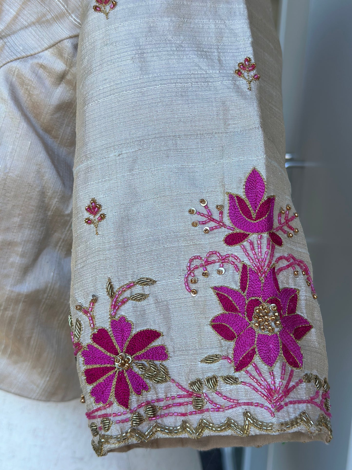 Raw Silk Embroidery Blouse | Readymade Blouses in USA | Custom Blouse