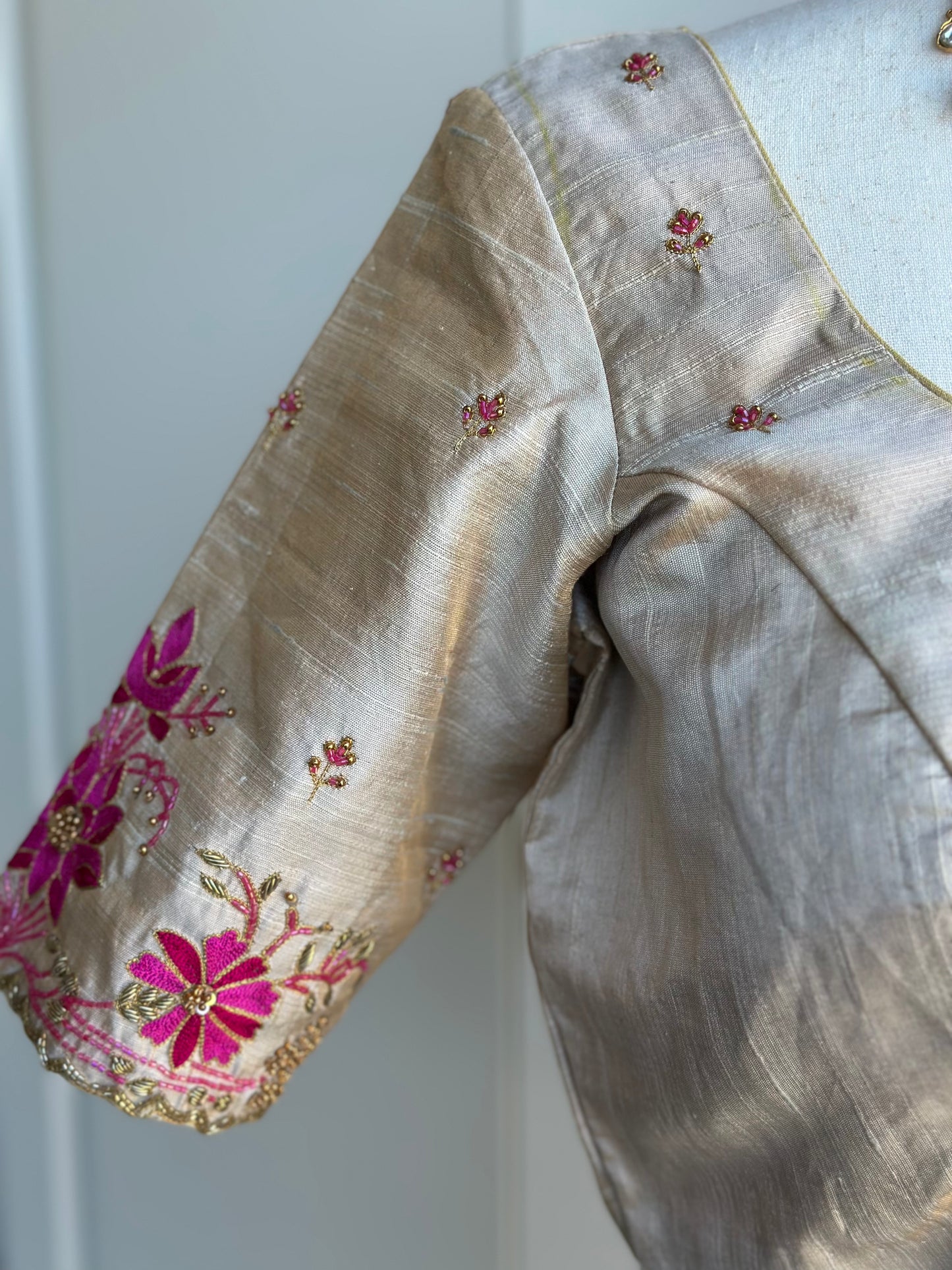 Raw Silk Embroidery Blouse | Readymade Blouses in USA | Custom Blouse