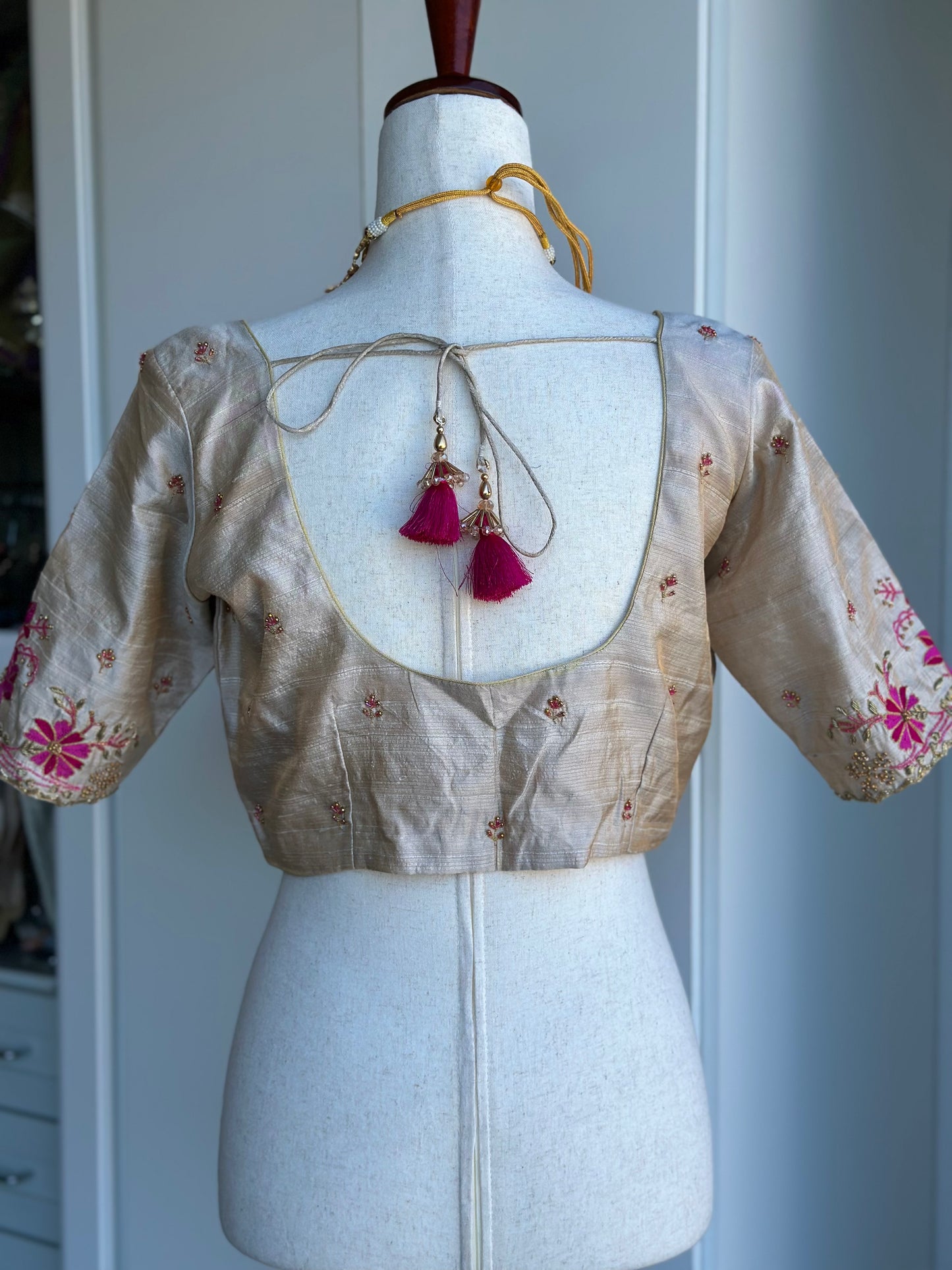 Raw Silk Embroidery Blouse | Readymade Blouses in USA | Custom Blouse