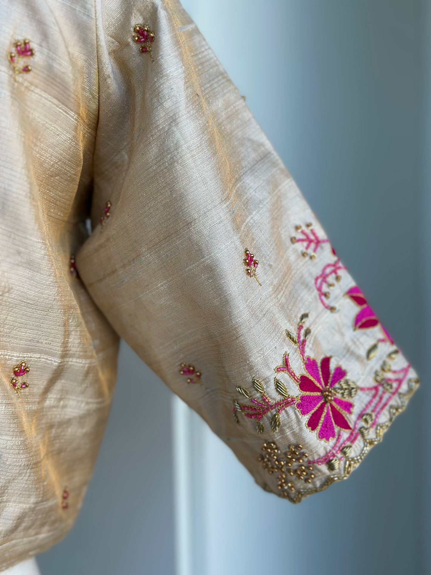 Raw Silk Embroidery Blouse | Readymade Blouses in USA | Custom Blouse