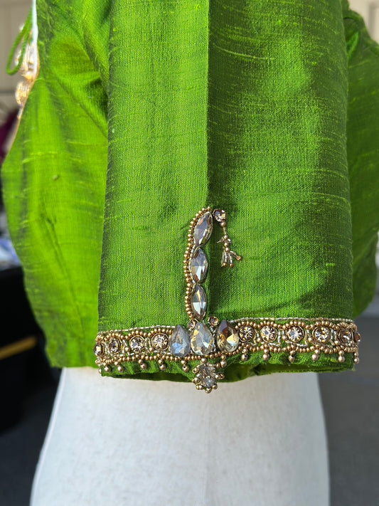Raw Silk Embroidery Blouse | Saree Blouses in USA