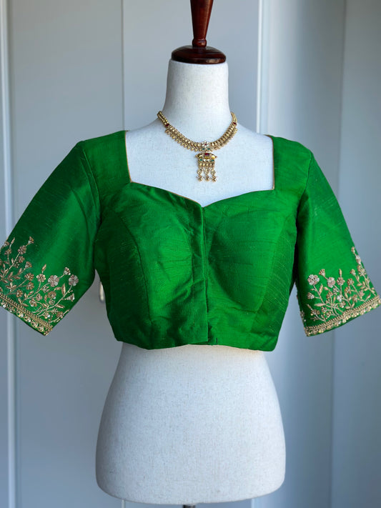 Raw Silk Embroidery Blouse | Saree Blouses in USA