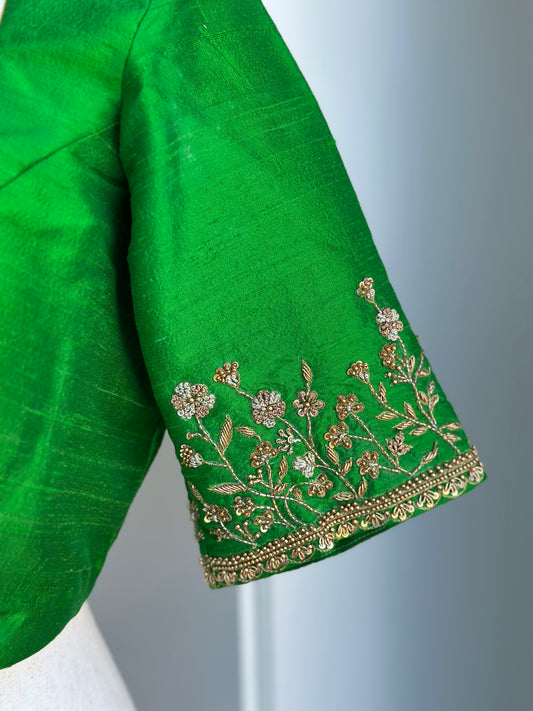 Raw Silk Embroidery Blouse | Saree Blouses in USA