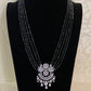 Victorian pendant mangalsutra | black beads necklace