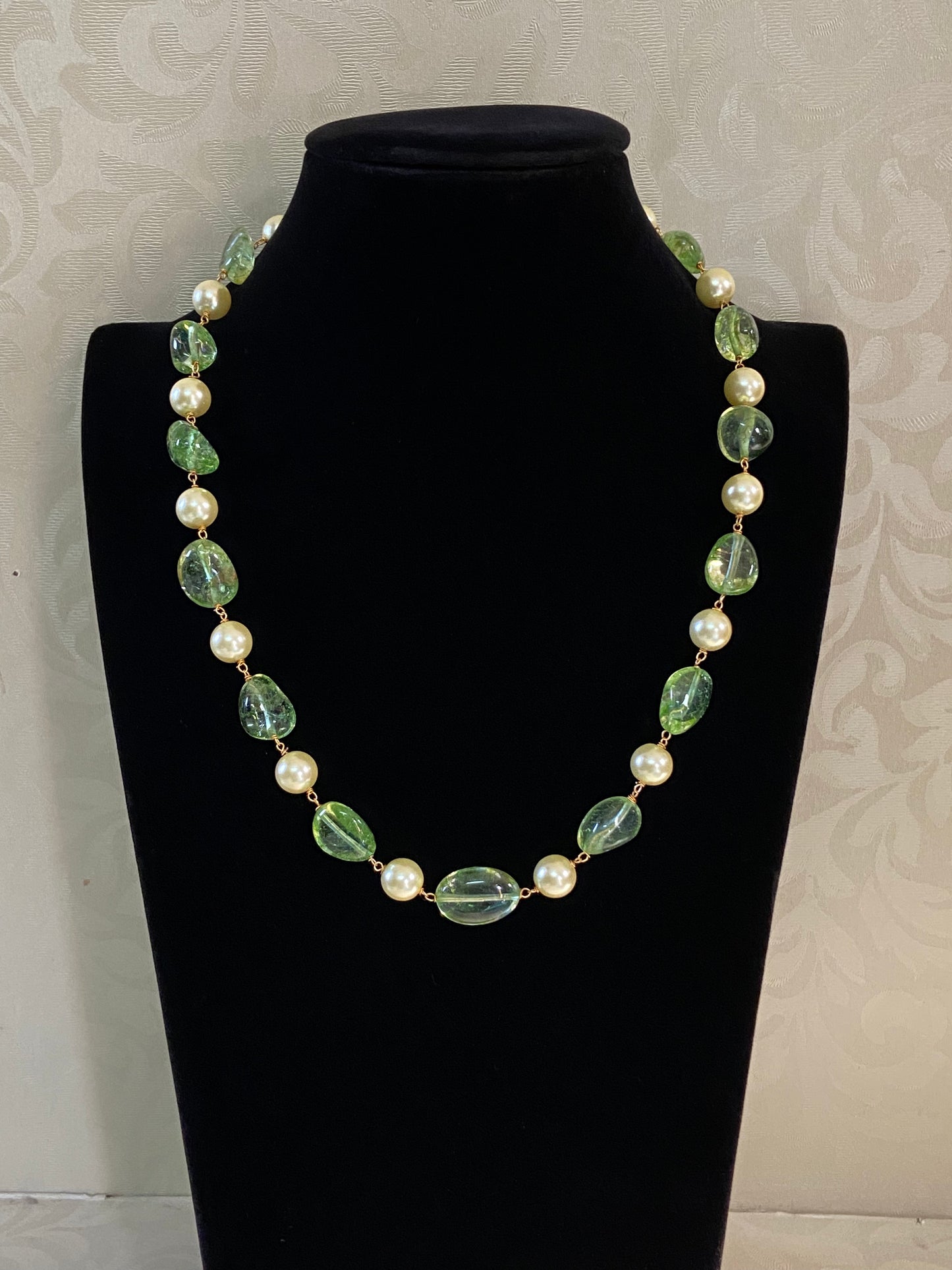 Simple Pearl & quartz stones Necklace |Indian Beads Necklace  | Gift Idea