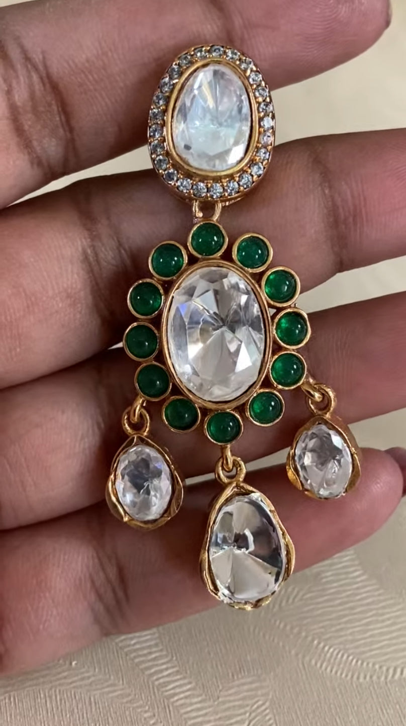 Moissanite & Kundan Fusion Necklece