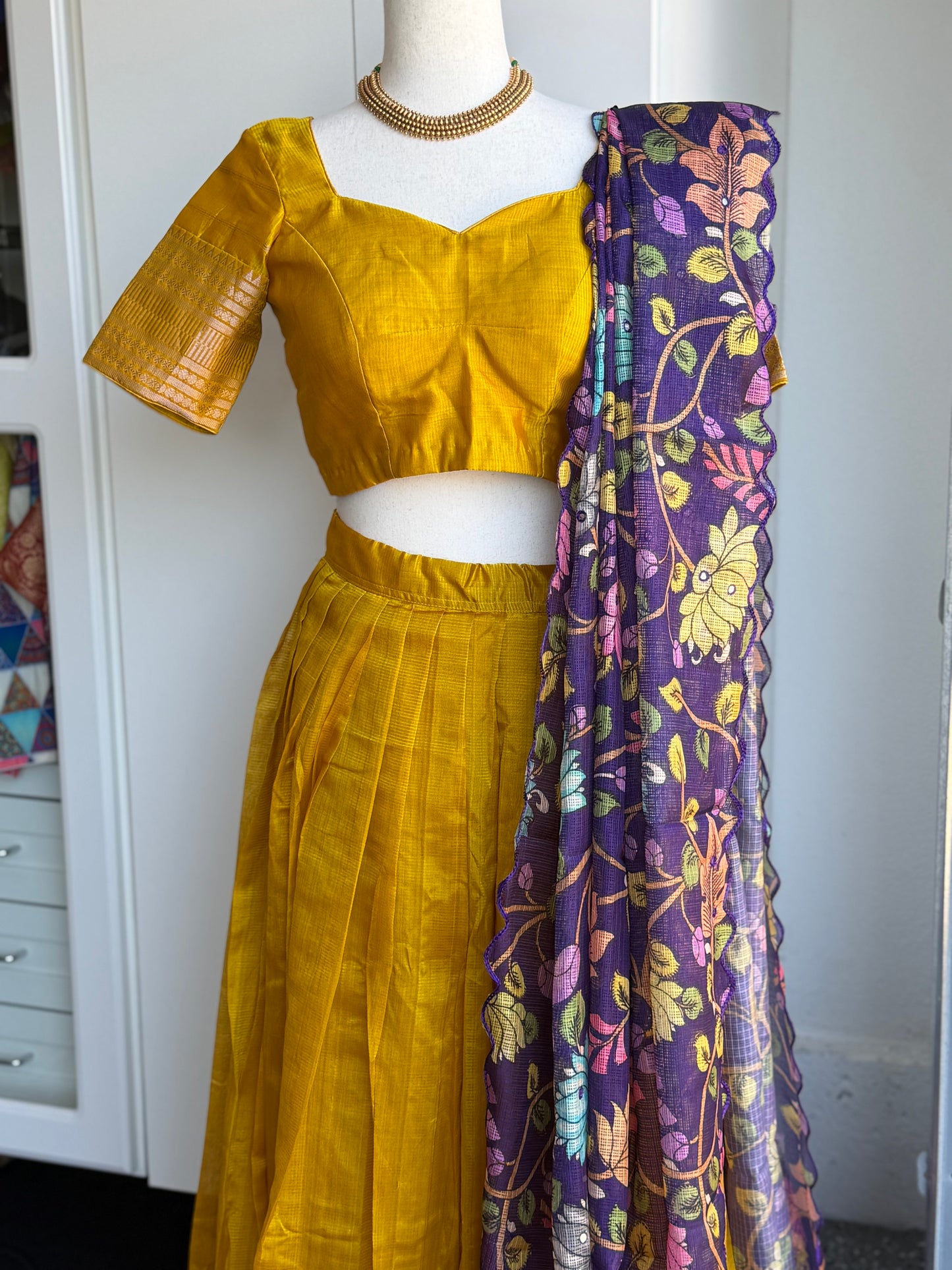 Teens Mangalagiri Handloom Lehanga | Traditional Langa voni | Ethnic Wear Lehanga