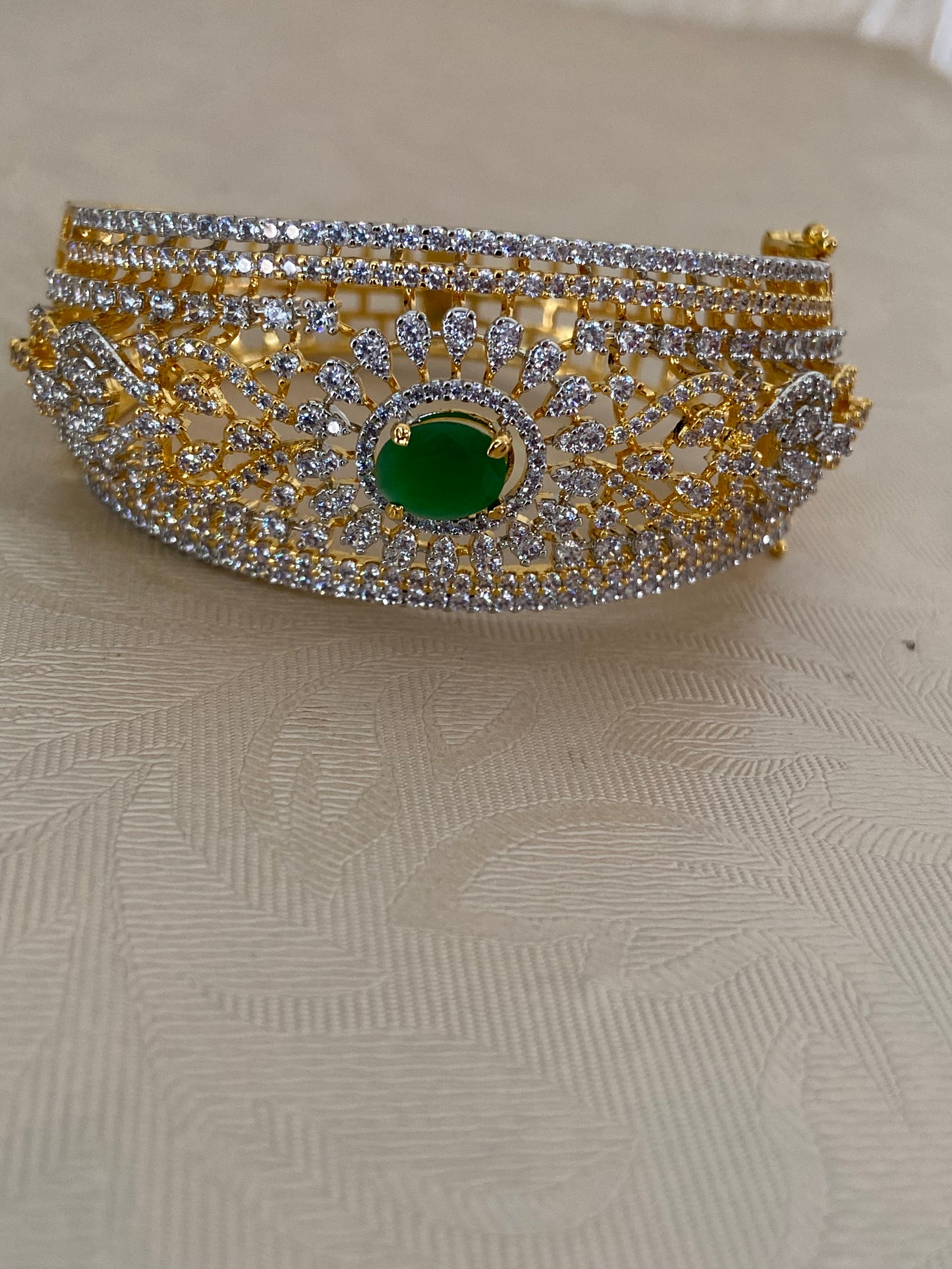 CZ  2Tone Bracelet | Openable Bracelet | Indian Jewelry  | Gift Idea