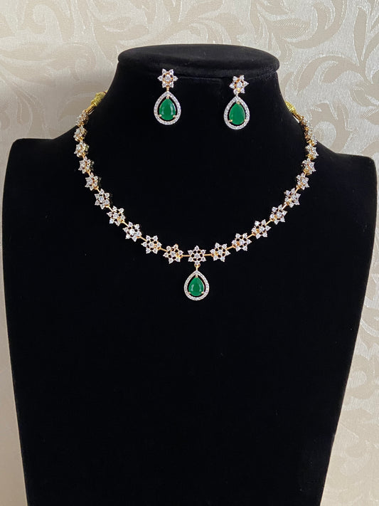 AD Emerald Necklace Set | Latest Indian Jewelry In USA