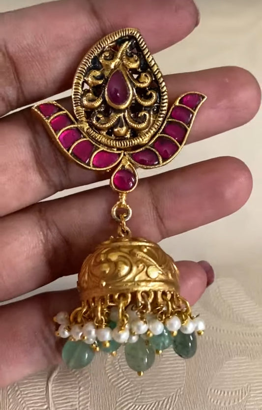 Jadau Kundan Jumki Earrings