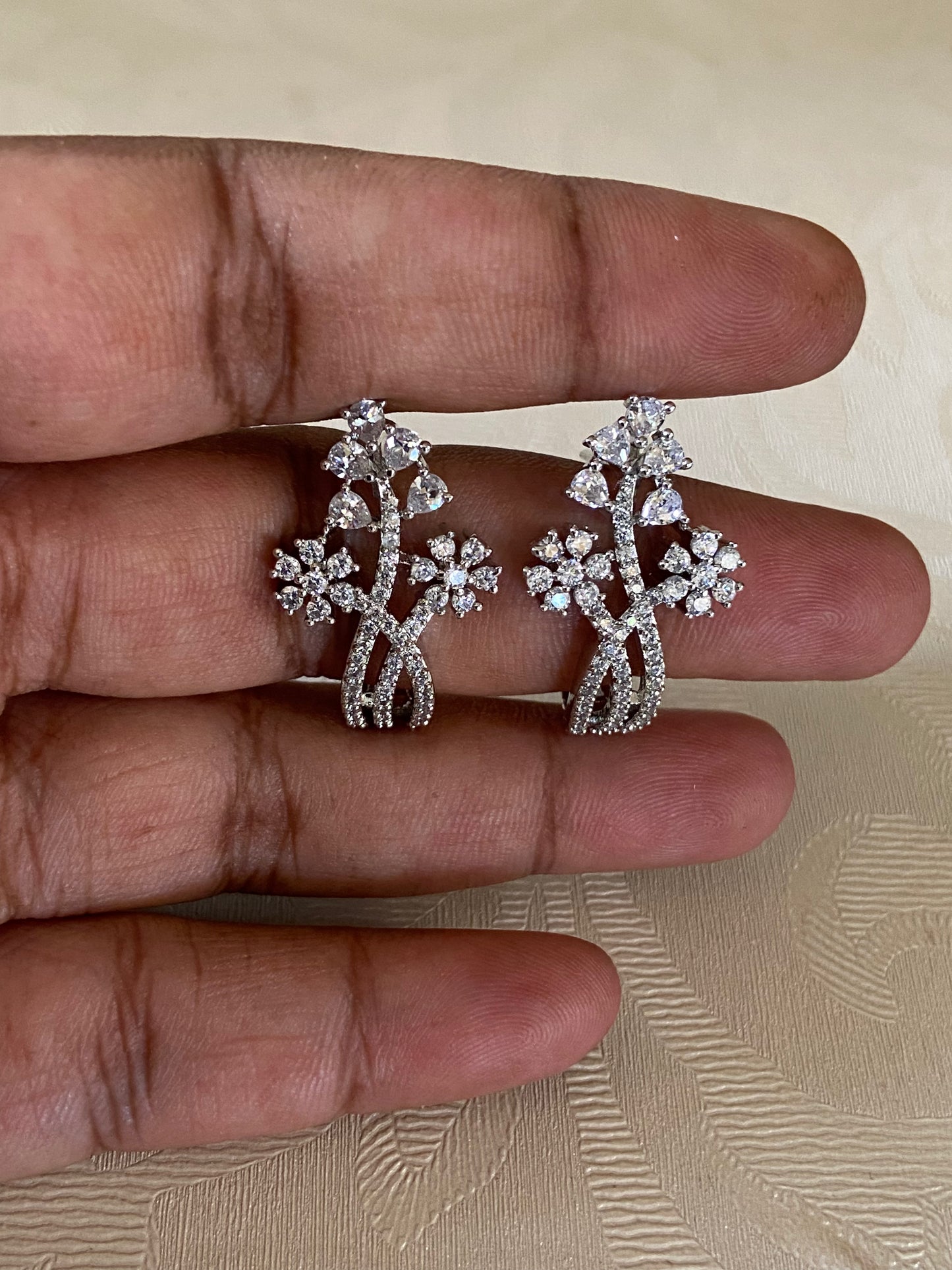 Floral AD Earrings | Indian Jewelry In USA