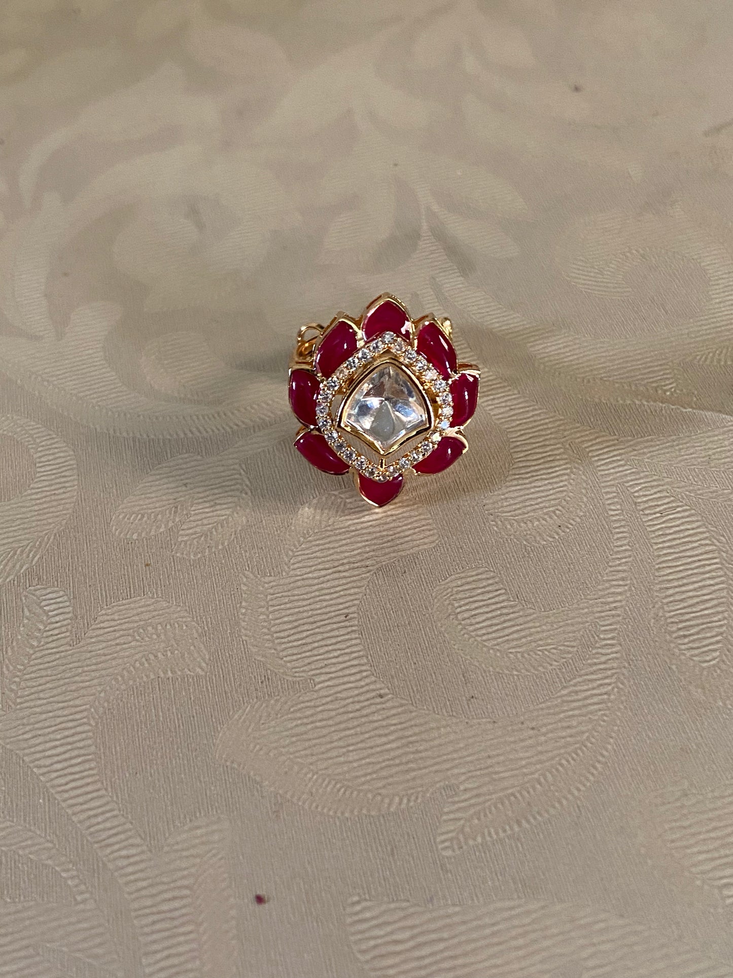 Kundan Ajustable  Finger Ring |  Traditional Finger Ring