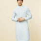 Aqua Blue Bel Buti Printed Kurta