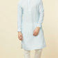 Aqua Blue Bel Buti Printed Kurta