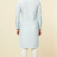 Aqua Blue Bel Buti Printed Kurta