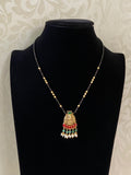 Lakshmi Pendant Mangalasutra | Indian Black Beads Necklace