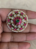Ahmadabadi Jadau Kundan Finger Ring | Adjustable Finger Ring