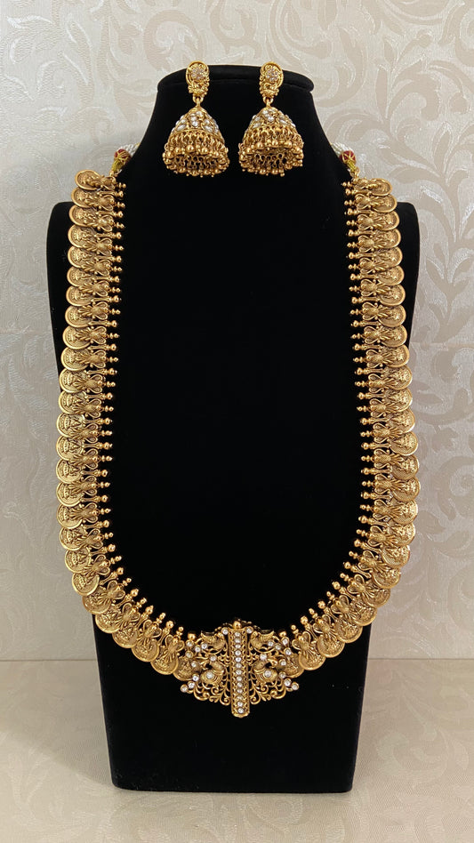 Traditional Kasula Haram With jumkis | Indian jewelry In USA