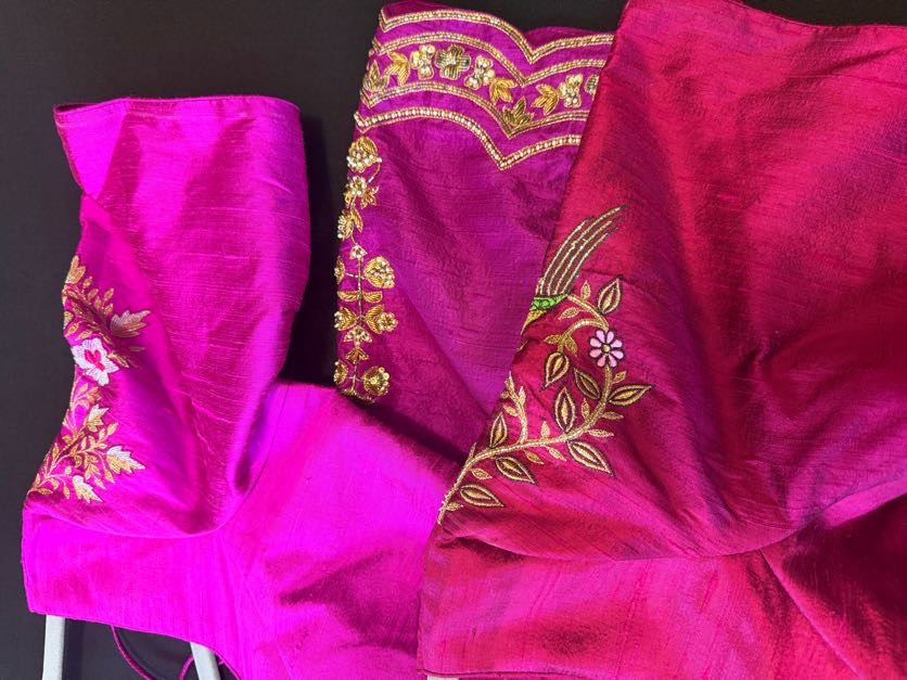 Raw Silk Embroidery Blouse | Saree Blouses in USA