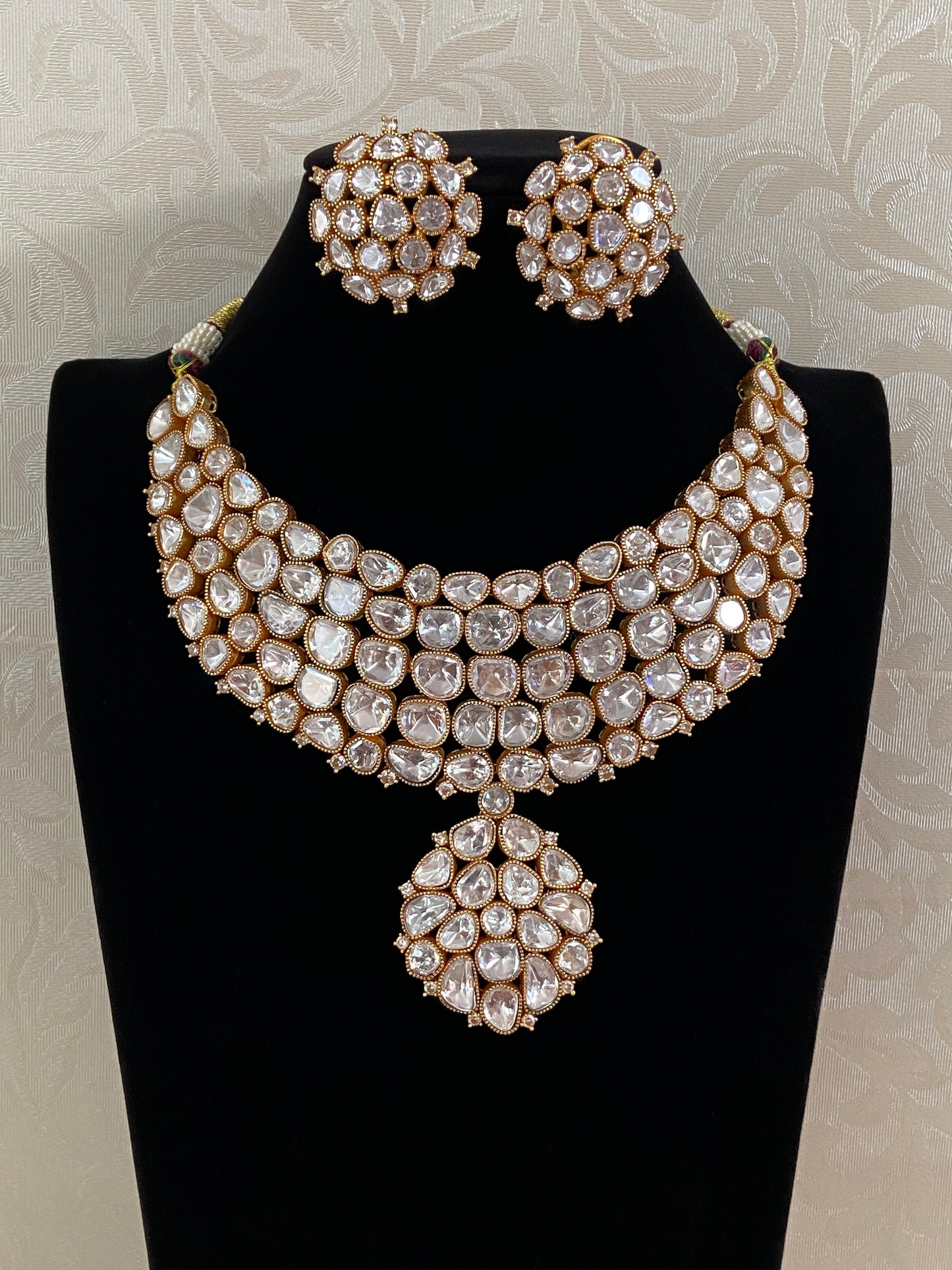 Premium Moissanite Necklace With Studs | Bollywood Jewlery In USA | Indian bridal jewelry