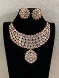 Premium Moissanite Necklace With Studs | Bollywood Jewlery In USA | Indian bridal jewelry