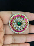 Ahmadabadi Jadau Kundan Finger Ring | Adjustable Finger Ring