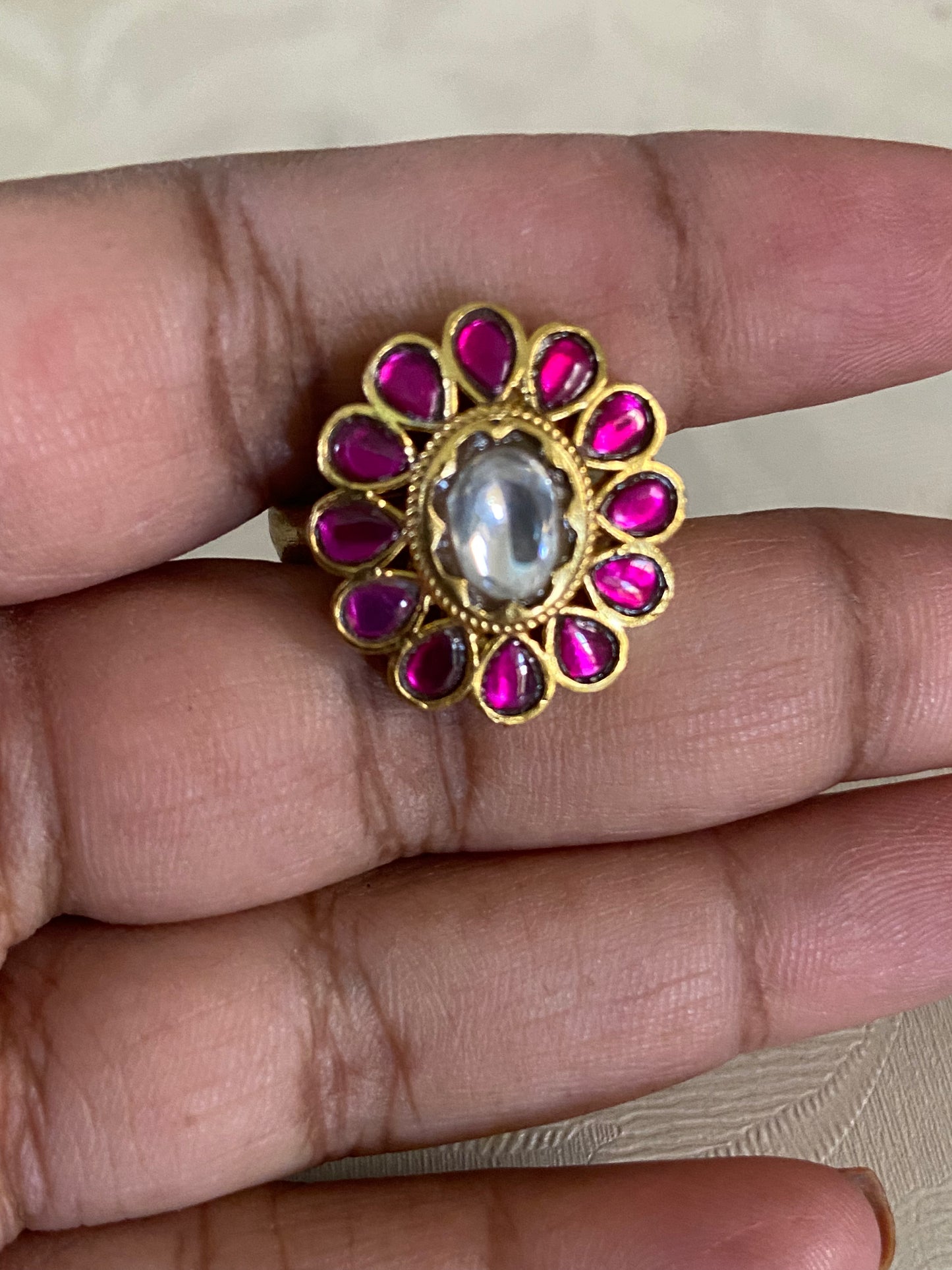 Jadau Kundan Finger Ring | Adjustble Finger Ring