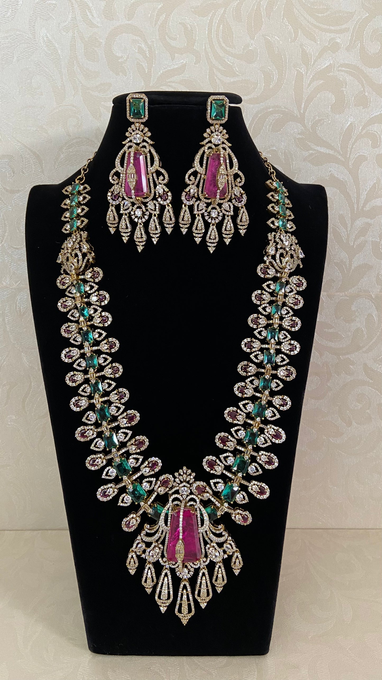Premium AD Bridal Necklace Set | Indian Bridal Jewelry