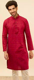 Maroon Linear Printed Kurta