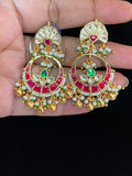 Jadau Kundan Chandbali Earrings |  Ahmadabadi Kundan jewelry | Traditional Jewelry in USA