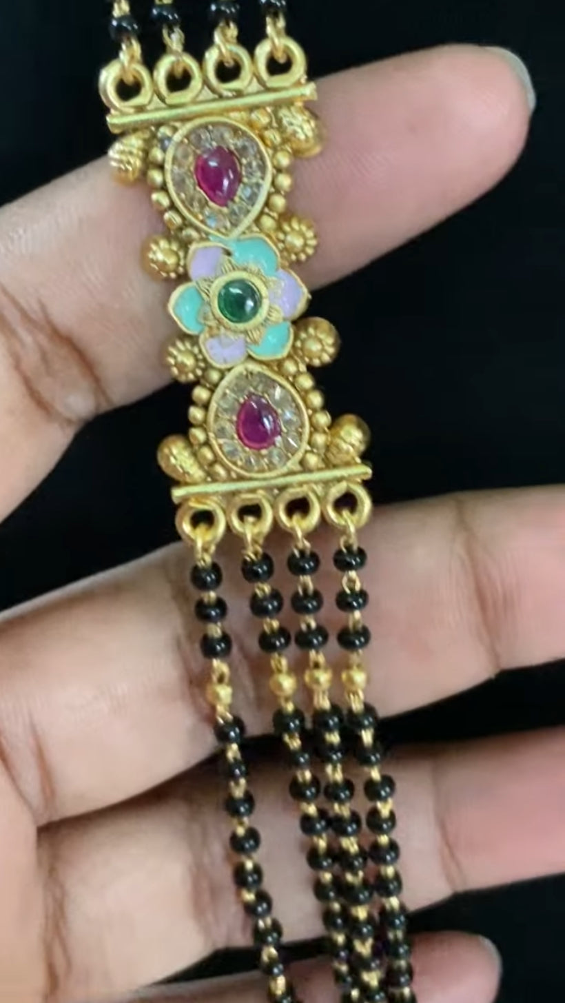 36” long Mangalasutra With Earrings