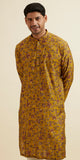 Mustard Yellow Printed Kurta