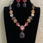 Natural Stones Jadau Fusion Necklace Set | Indian jewelry In USA