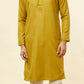 Olive Green Lattice Patterned Kurta Set