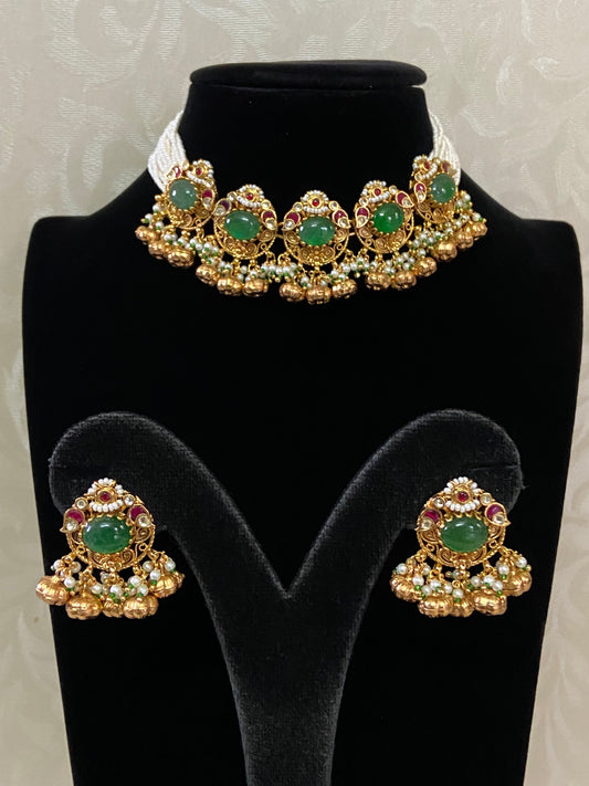 Antique Kundan Choker With Earrings | Ahmadabadi Kundan jewelry |  Indian Traditional Jewelry