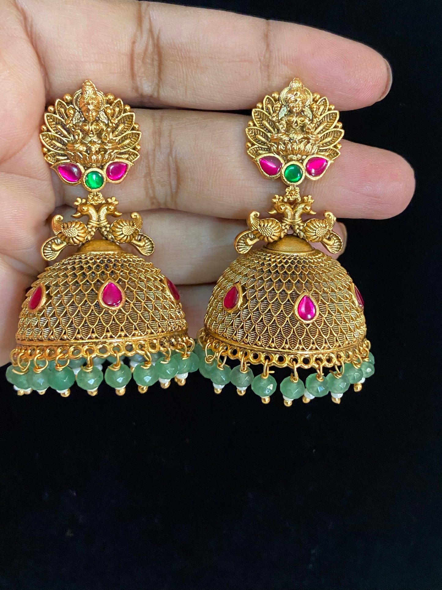 Premium Traditional Temple Jumkis | Indian Jewelry In USA