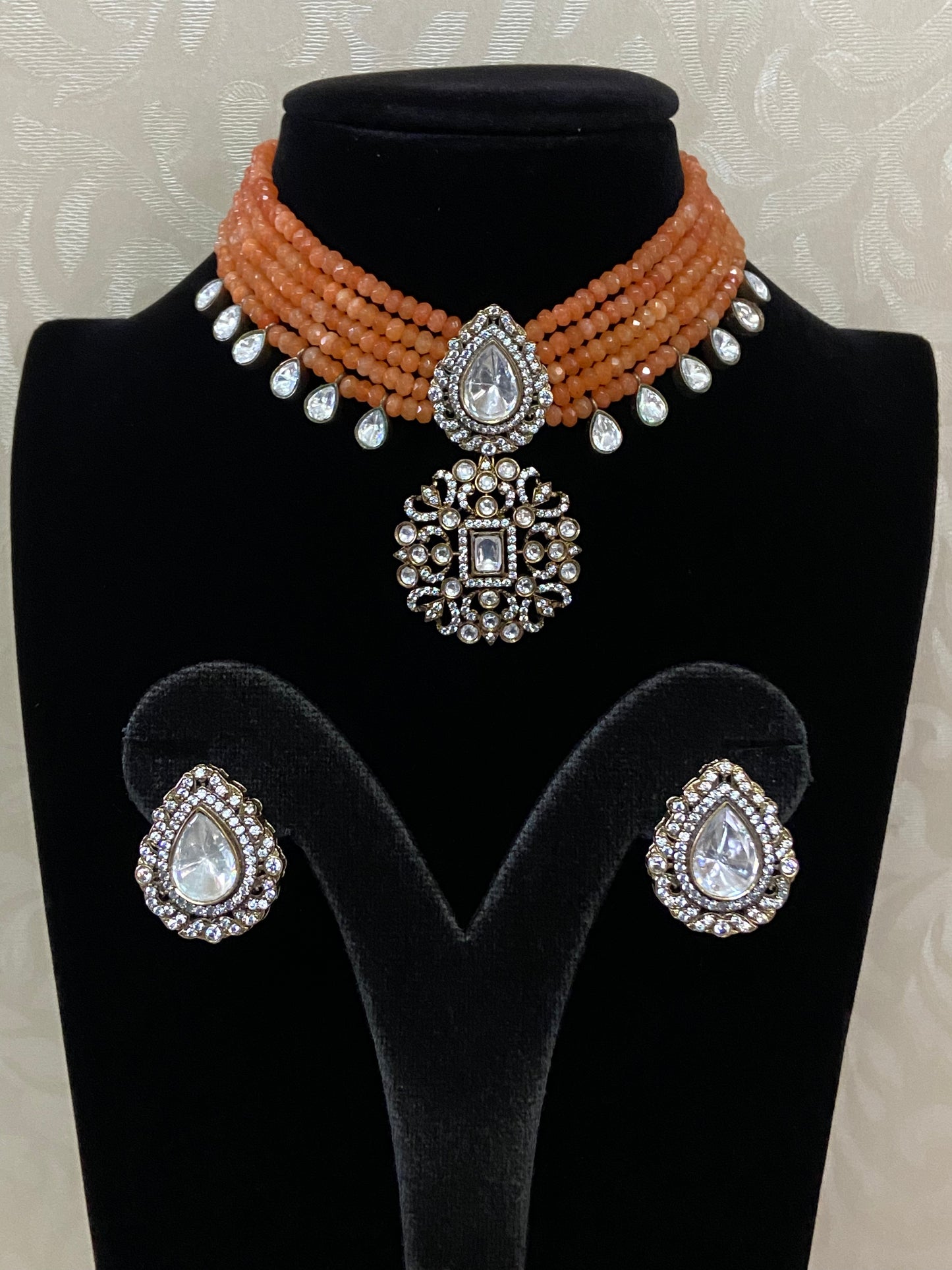 AD Victorian Polki Beads Choker | Exclusive Necklace