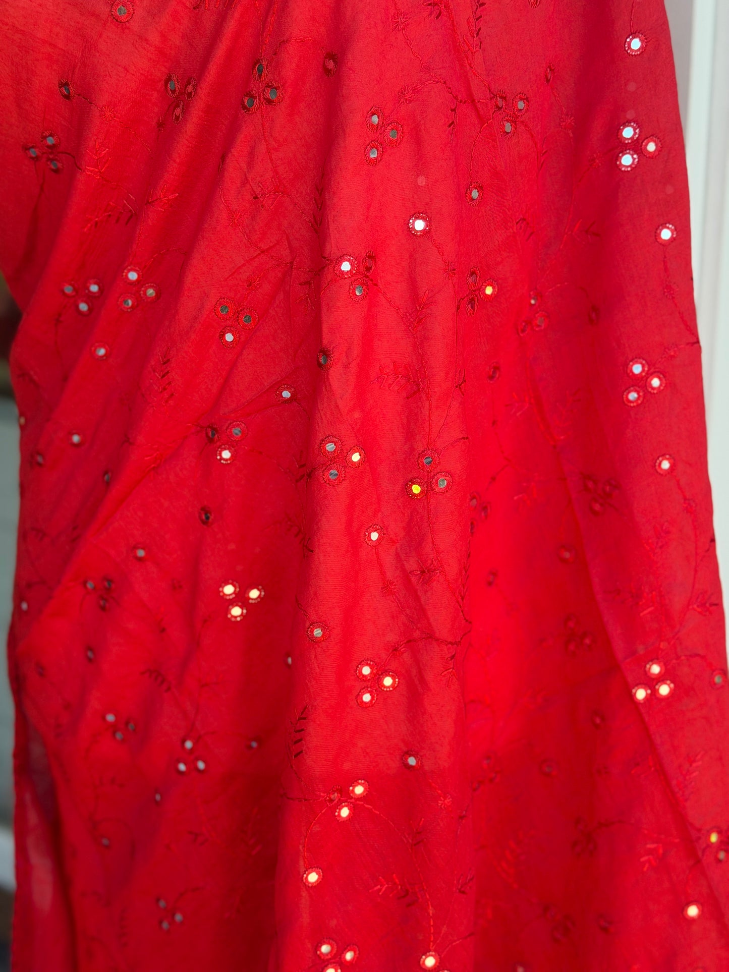 Chanderi Embroidered Dupatta | Mirror Work Dupatta | Party Wear Dupatta