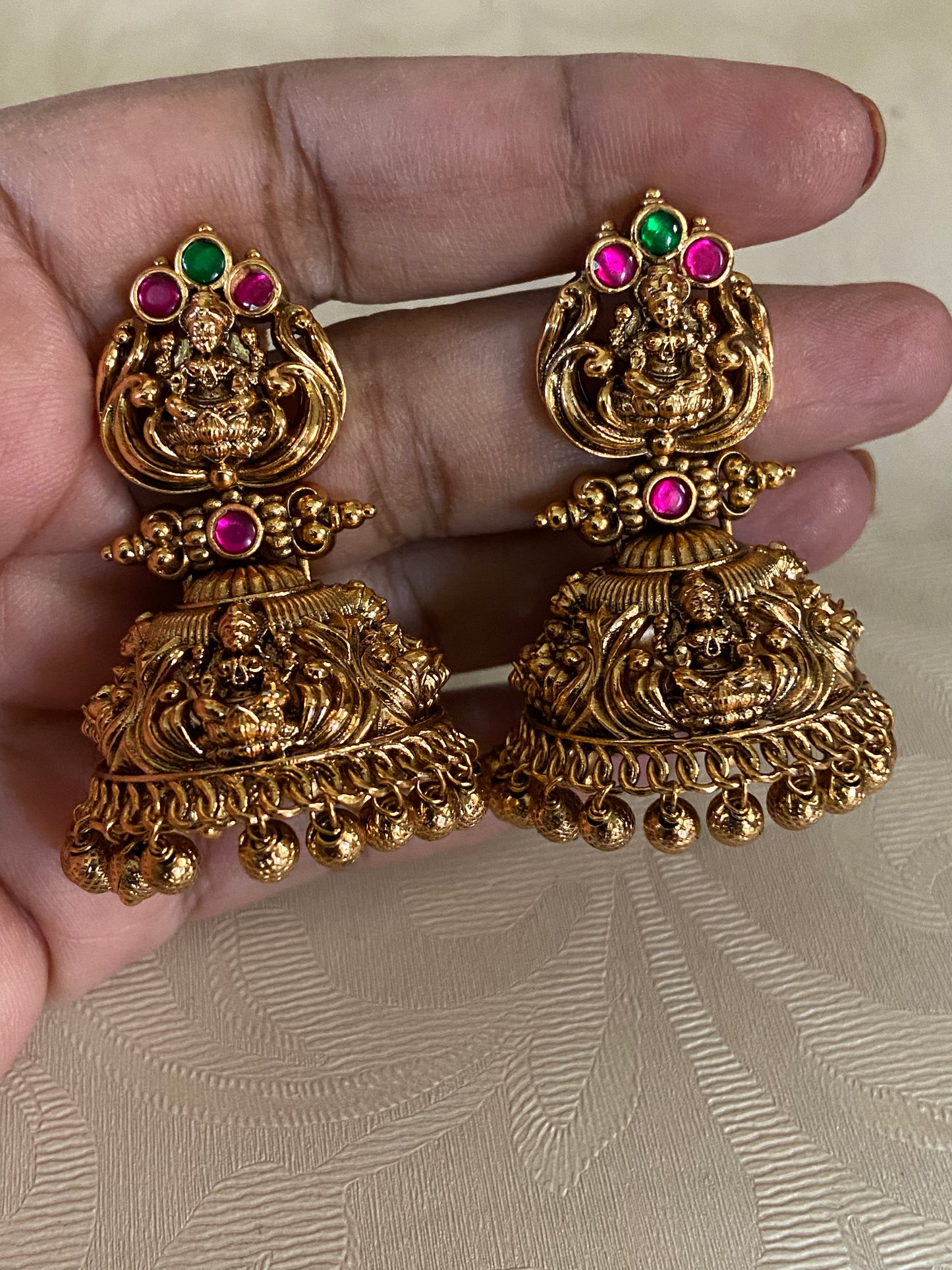 Antique Temple Lakshmi Jumkis | Traditional Earrings In USA