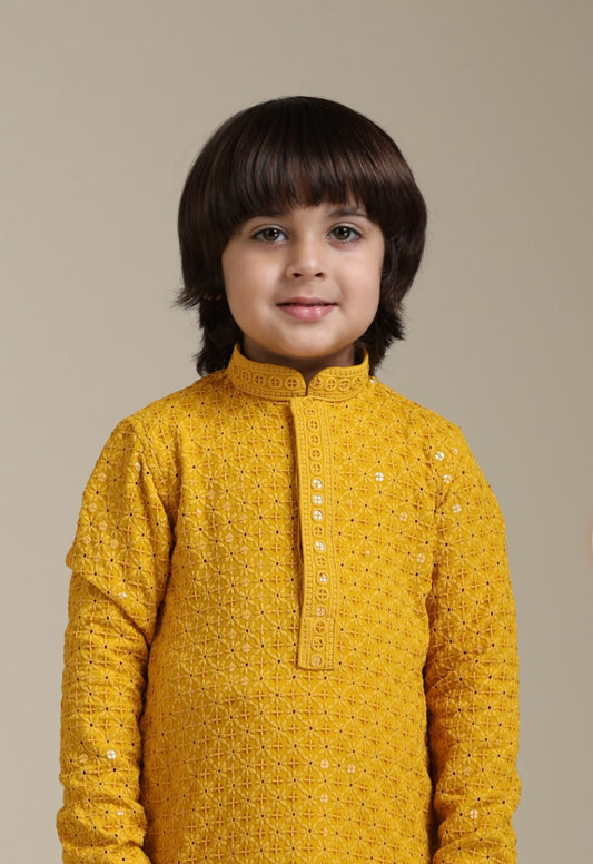 Mustard Magnetism Boys Kurta Pajama