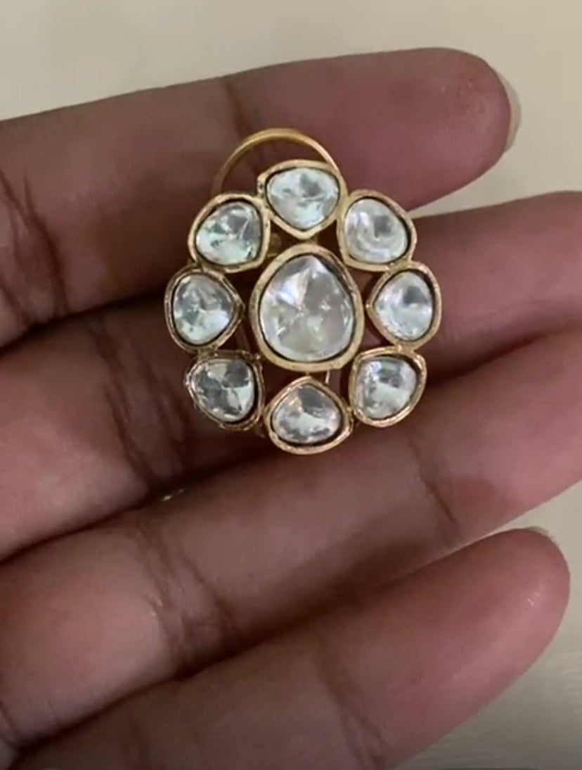 Polki Stud Earrings | Latest Indian Jewelry