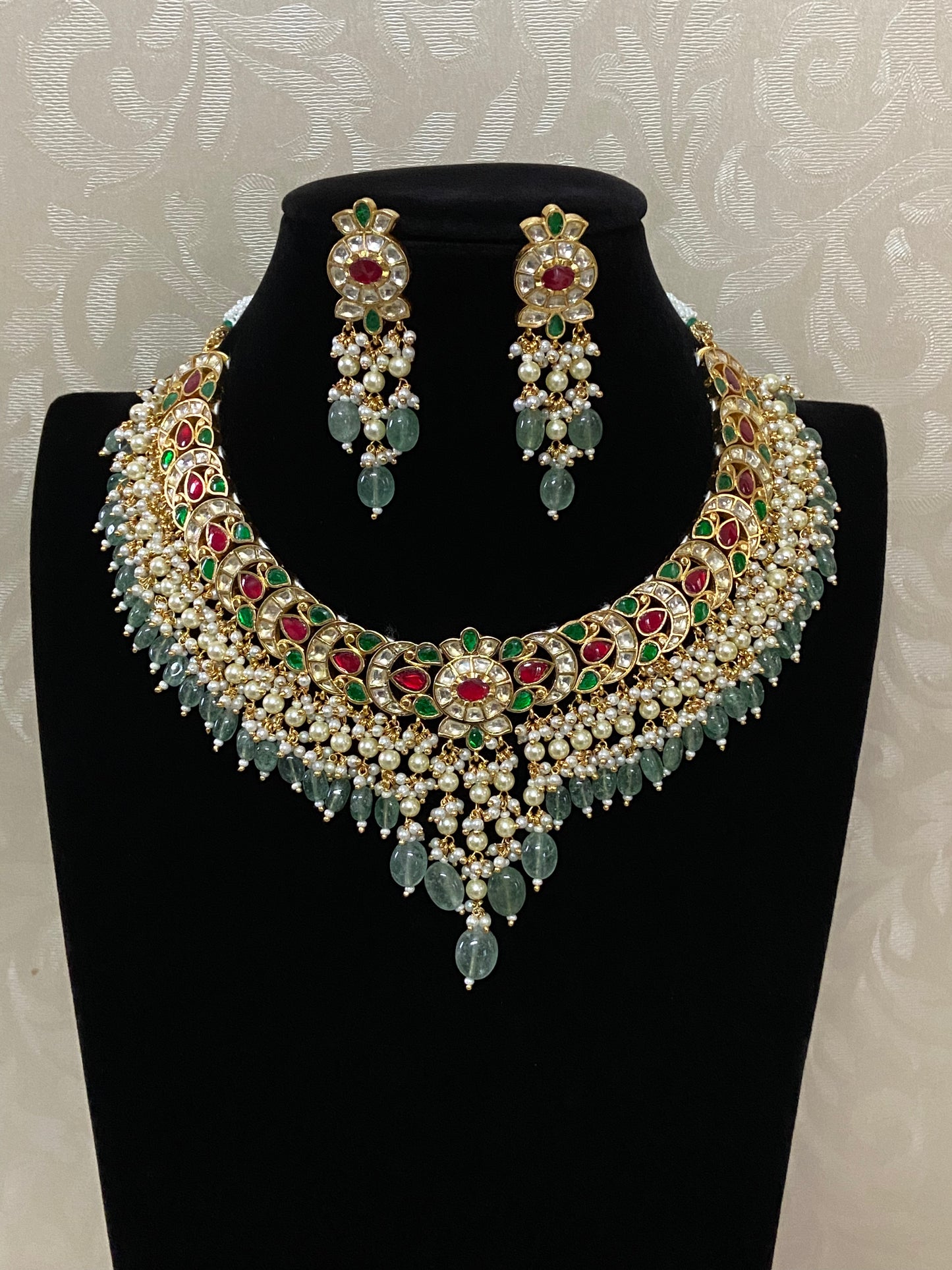 Ahmadabadi Kundan Necklace | Jadau Kundan Necklace Set  | Traditional Bridal Necklace